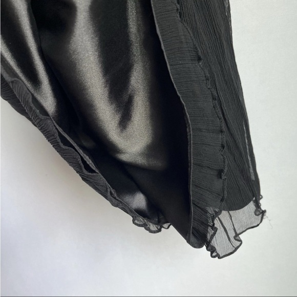 Jenny Yoo Black Dress Women Sz 6 Silk Chiffon Wedding Whimsigoth Halter Y2K EUC - Picture 12 of 13